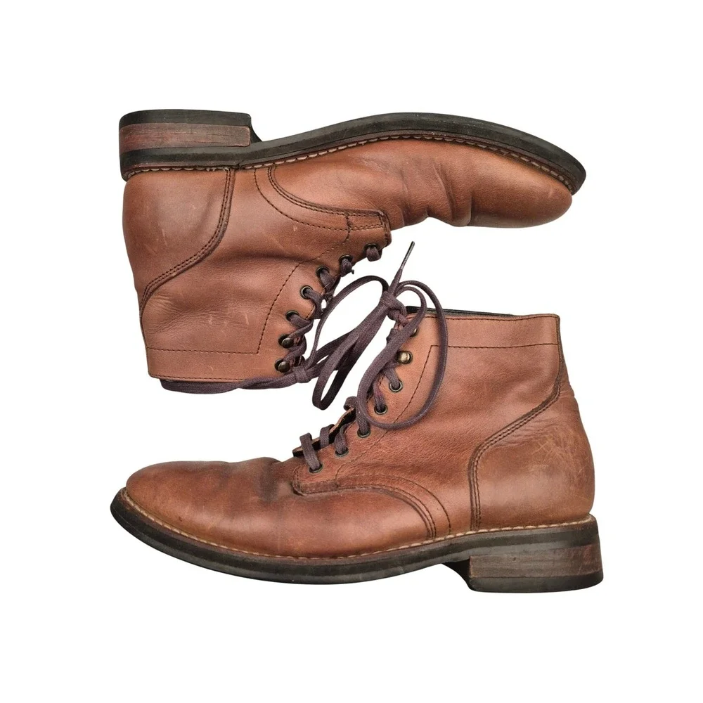 Thursday Boot Co President Brandy Tan Leather Lace‎ Up Ankle Boots Mens Sz 8.5